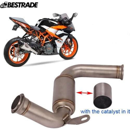 Motorcycle Exhaust Connect Tube Middle Mid Link Pipe Stainless Steel Slip On Modified For Duke 125 250 390 RC390 2017-2020