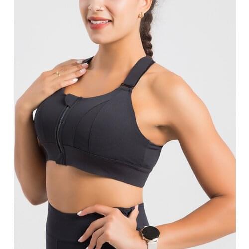 Sports bra adjustable zipper fitness womens sportswear sports tops fitness womens underwear running push-up underwear