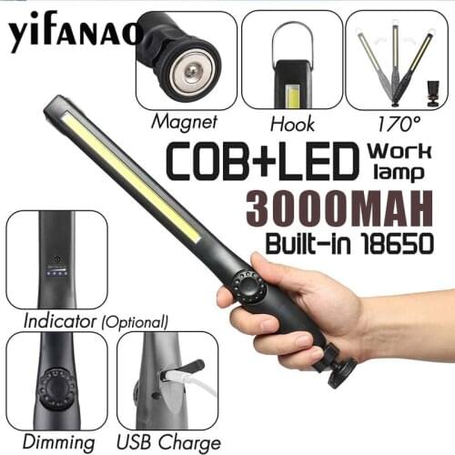 3200mAh LED Work Lights Cordless Portable Magnetic COB LED Work Lamp Inspection Lights for Car Repair, Home, Garage, Emergency