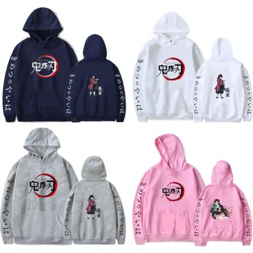 Anime Demon Slayer Hoodies and Sweatshirts Men New Print Fashion Hooded Pullovers Demon Slayer Winter Fashion Hooded Clothing