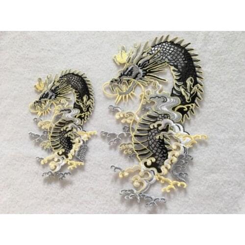 Embroidered Patch Iron-on Dragon Appliques DIY Handwork Decorative Accessories Dress Quilting for Patchwork Vintage