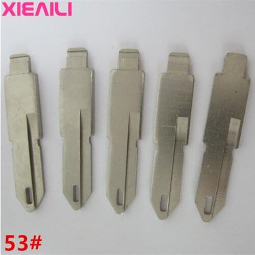 XIEAILI 50Pcs 53# Blank Remote Uncut Key Blade For Peugeot 206/207 For Citroen C2 (Side Slot) S363