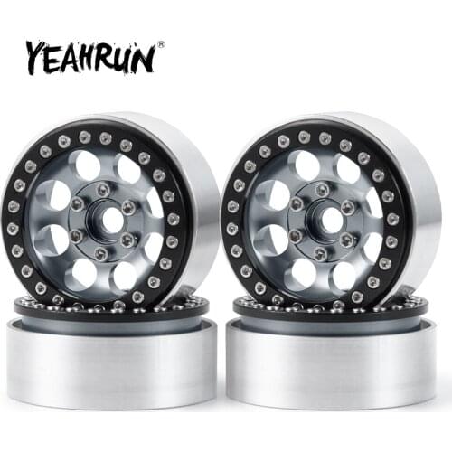 YEAHRUN 4pcs/set Beadlock Alum 1.9 inch Wheel Rims For RC 1/10 Crawler Truck SCX10 D90 D110 CC01