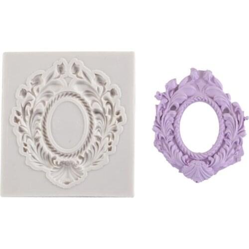 Mirror Frame Shaped Silicone Mold for Confectionery Chocolate Fondant Cake Decoration Baking Moulds Used Molding Tools