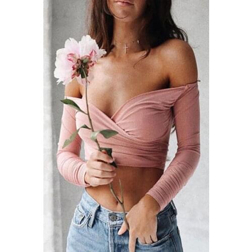 Women Off Shoulder Crop Tops Ladies Bodycon Solid Wild Vest Camis Tops Mujer Halter Sexy Summer Decolletage