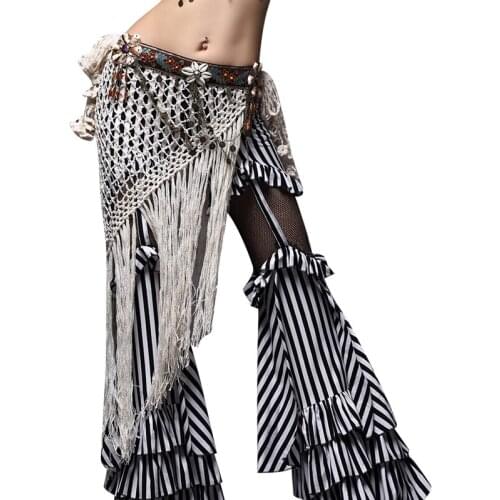 New Fashion India Belly Dance Costumes Woman Wool Knitting Tassel Dance Hip Scarf Girls Stage Performance Dancing Belt