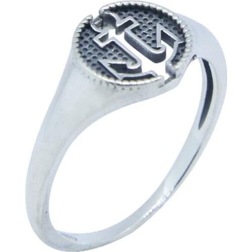 Size 6-10 Newest 925 Sterling Silver Cool Anchor Ring Lady Girls S925 Fashion Popular Anchor Ring