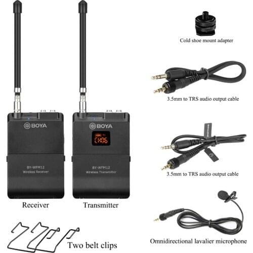 BOYA BY-WFM12 VHF 12-Channel Wireless Camera Microphone phone for IOS iPhone Canon Nikon DSLR DV Audio Vlog Youtube Video