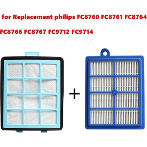 1x Exhaust vents filter +1x Intake Vents HEPA Filter for Replacement philips FC8760 FC8761 FC8764 FC8766 FC8767 FC9712 FC9714