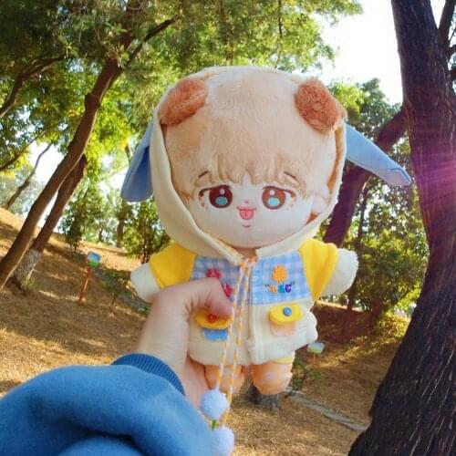 20cm Taehyung V JUNG KOOK JIMIN JIN Plush Doll Cotton Idol Figure Dolls With Clothes Overalls Outfit Plushies Toys Fans Gift