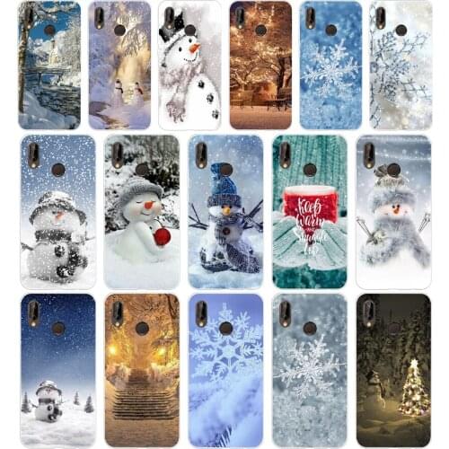 241H Animated Winter snowman snow Soft Silicone Tpu Cover Case for huawei p 20 lite pro y6 2017 mate 10 lite