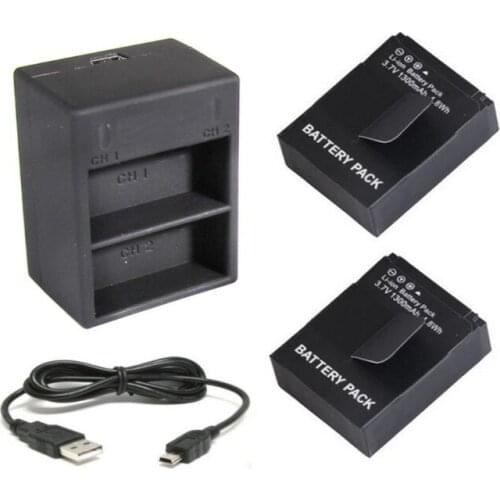 Battery 2-Pack + Dual Charger for Go Pro 3 Hero 3 Hero 3+ gopro3 gopro 3 Hero3+ Black Edition White & Silver Edition HD camera