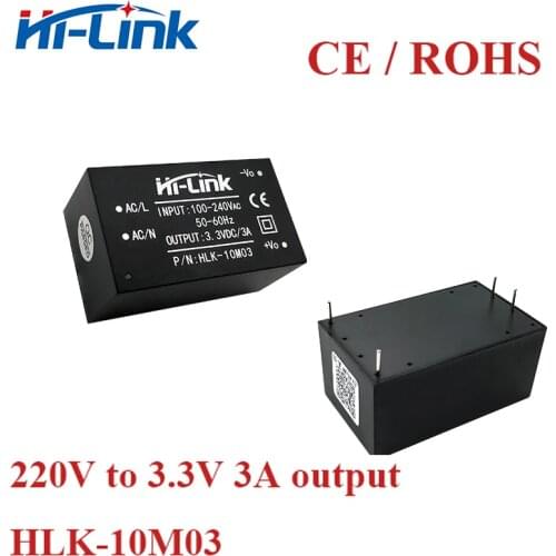 Free ship 15pcs*220V to 3.3V 3A AC-DC pcb mounted power supply Mini SMPS HLK-10M03 Manufacturer