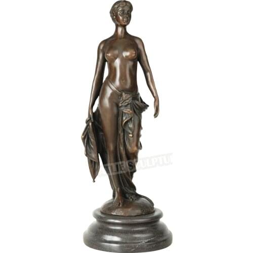 Bosomy Bare Woman Statue Sexy Western Female Sculpture Hot Cast Bronze Modern Nude Art Gallery Bedroom Decoration Gifts