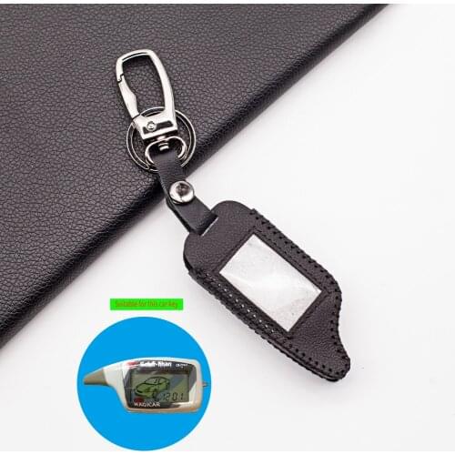 Fashion Leather LCD Key Case For Scher Khan Magicar 5 Magicar 6 Two Way Car Alarm M5 M6 Remote Cover Keychain Protector Skin