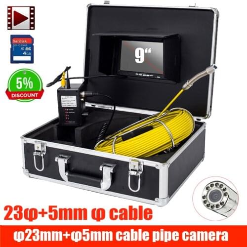 Hotsell 9inch 23mm Pipe Sewer Inspection Video Camera Drain Pipe Sewer Inspection Camera System CCD600 tvl with 23mm cable