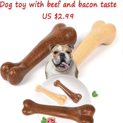 Pet Dog Toys Beef Flavor Artificial Bones Resistance To Bite Molars Dog Training Interactive Reward Molars Chew Toys
