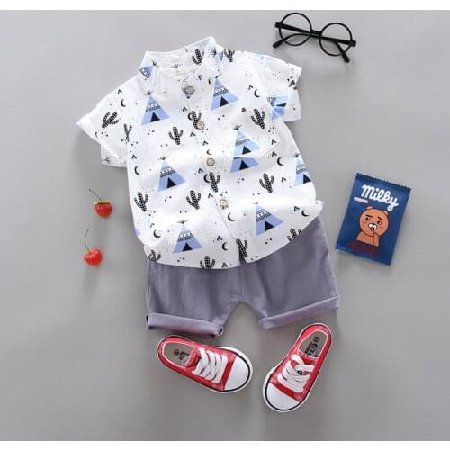 Summer Childrens Suit Clothes Sets Childrens Clothing Boys And Girls Short Sleeve Shirt And Pants 2 Pieces Clothing Sets