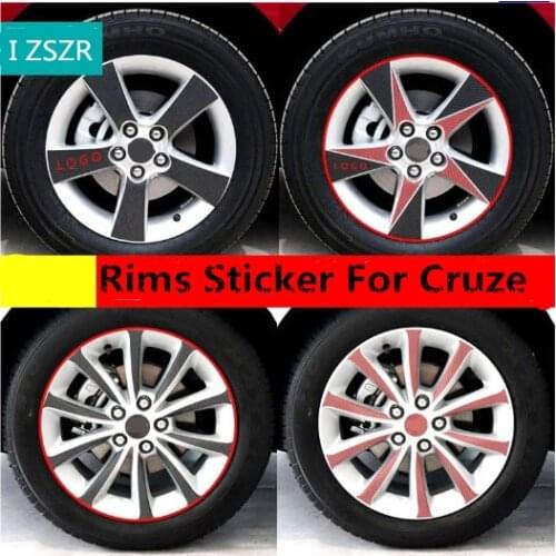 Red /Black / Purple Mixed Color With Logo Words Carbon Fibre Rims / Wheels Stricker For Chevrolet Cruze Z2CA479