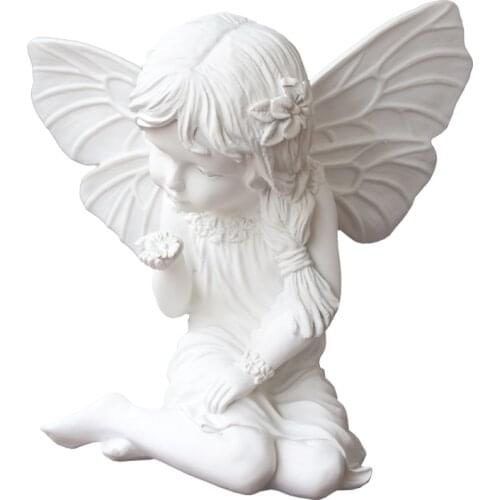 CREATIVE ANGEL PLASTER FIGURINE ORNAMENTS GIRL FIGURINE HOME DECORATION NORDIC CREATIVE DESKTOP SCULPTURE WORKS ART ORNAMENTS