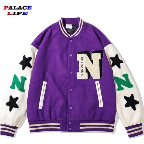 Bomber Mens Jackets Patchwork Letter Embroidery Patch Varsity Jacket High Street Streetwear Couple Harajuku Basketball Coats