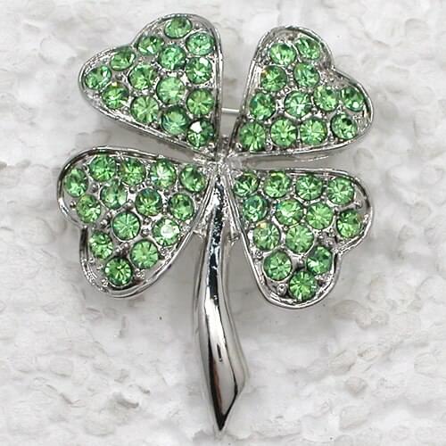 Hot sell clover Brooch Rhinestone Pin brooches C821 K