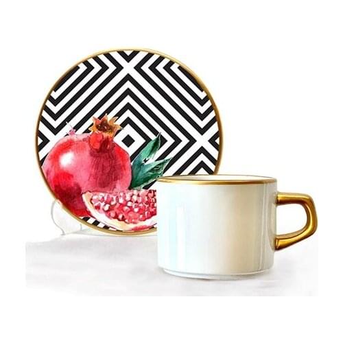 Asaf Tea Cup Set 12 Pieces Pomegrante