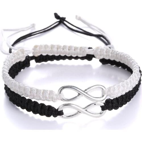 2pcs Infinity Braided Kit Bracelet Set Friendship Bracelet Set Friendly Love Couple Bracelet Infinity Fashion Friendship Jewelry