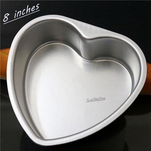 New arrivals 8 inches fixed bottom heart shape aluminium alloy pan chiffon cake mold pizza tin bread baking mould DIY tools