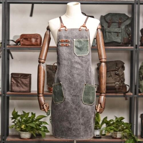 New Work Apron Coffee Shop Restaurant Craftsman Canvas Apron Outdoors Hunting Clothes Drawing Barber Painter Tooling Apron