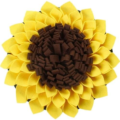 Sunflower Shape Dog Snuffle Mat Puppy Eating Food Dispenser Training Sniffing Feeding Blanket Relieve Stress Pad Puppy Supply