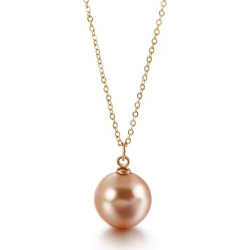 Fashion all-match shell pearl titanium steel pendant clavicle chain simple pearl necklace