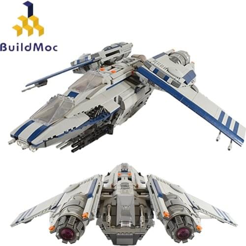 Buildmoc Clone Space Wars Spaceship Resistance BAAT Figher Battlefield Arial Assault Transport Gunship Building Blocks Kid Toys