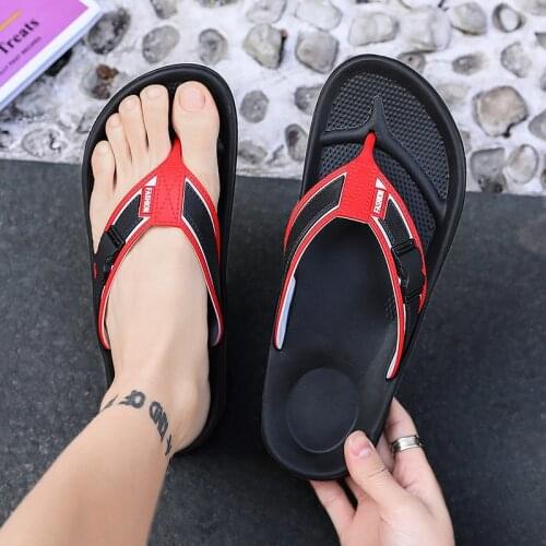 Summer Flip Flops Mens Trendy Fashion Personality Simple Non-Slip Beach Shoes Outdoor Home Two Wear Casual Young Student Slippe