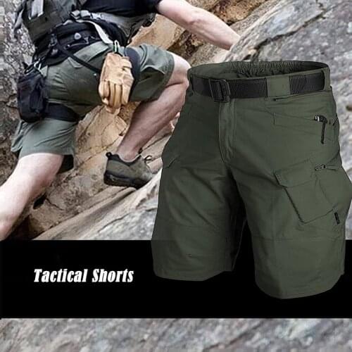 Mens Casual Shorts Urban Military Tactical Shorts Hiking Outdoor Breathable Classic Camo Multi-pocket Pants Trousers for Men