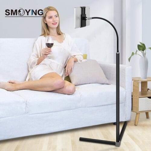 SMOYNG 145CM Flexible Portable Tablet Phone Floor Stand Holder Multi-angle Adjustment Support For iPhone iPad Pro Xiaomi Mount