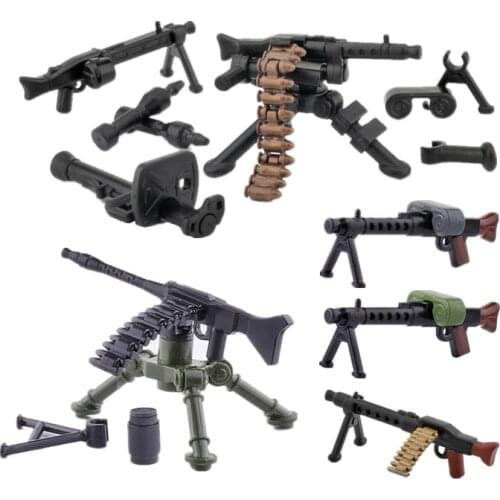 WWII German MG34 42 Machine Gun Building Blocks Military Soldier General RP54 Rocket Launcher Army Weapons Accessories Toys C241