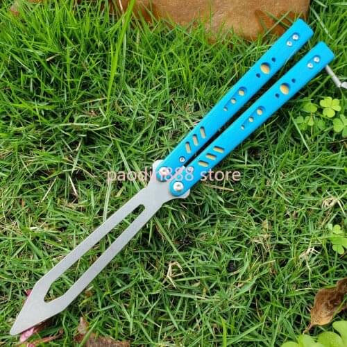 THE ONE Replicant Green/blue/orange G10 Butterfly Trainer Knife D2 Blade Free-swinging EDC Knife Outdoor Camping Jilt Knife