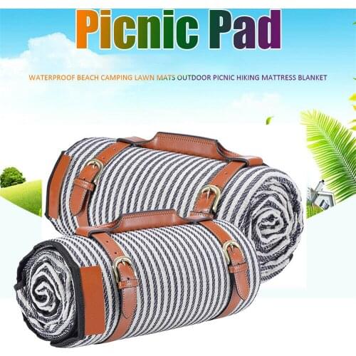 Outdoor Foldable Waterproof Picnic Mat Fashion Stripe Thicken Moisture-proof Pad Beach Blanket Baby Tourist Mat