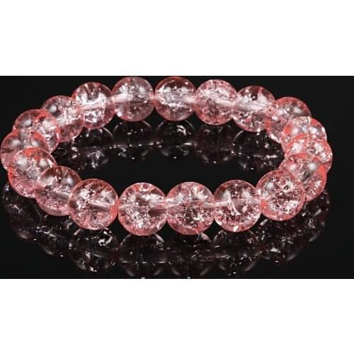 Vintage Natural Stone Bracelet Crystal Pink Beads Elastic Bangles Charm Women Bracelets for Femme Handmade Jewelry Lovers Gift