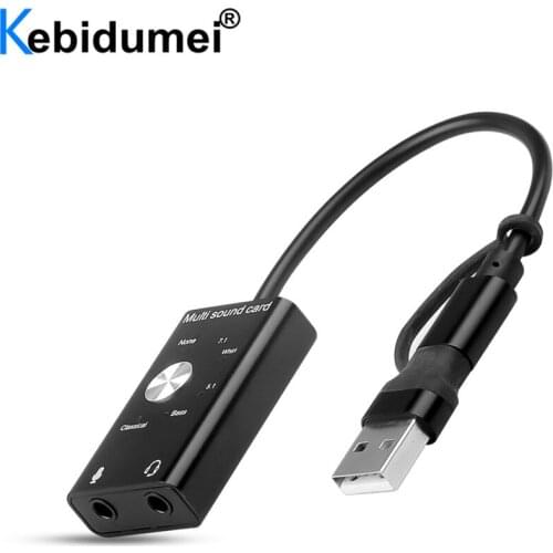 External Sound Card USB 2.0 Type C Stereo Microphone Adapter Professional Converter For MacBook Laptop Headset PC Speaker