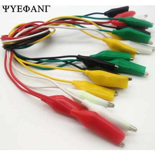 5PCS Alligator Clips Testing crocodile clamp 28mm crocodile clamp line length 50cm Red Green Blue Black White