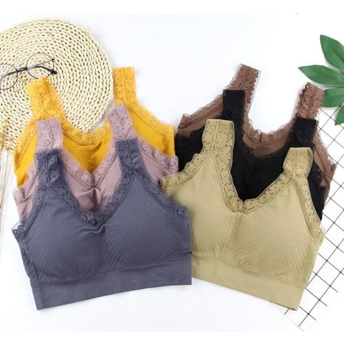 Women Sexy Lace Bras for Girls Padded Bralette Push Up Crop Top Seamless Tube Top Girls Solid Color Brassiere Lingerie Underwear