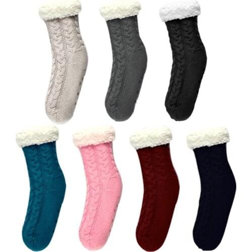 Winter Women Floor Socks Non-slip Warmth Thickening Soft and Comfortable Household Sleep Socks Soft Solid Color Slippers