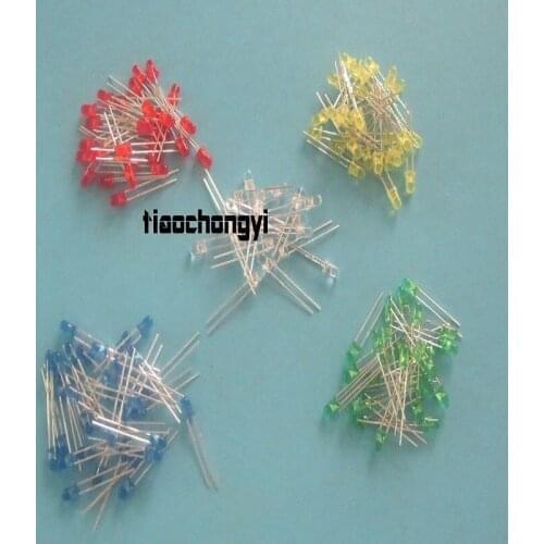 1000pcs 3mm Red Green Blue Yellw White LED Diffused Round LEDs