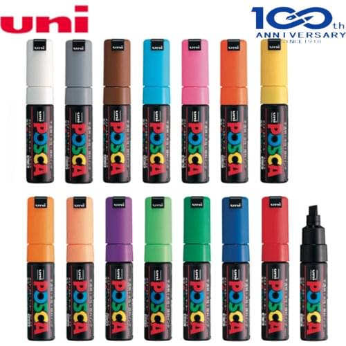 2 Pcs UNI Marker Pens POSCA PC-8K POP Poster Advertising Pen Graffiti Note Pen 8.0mm 15 Different Colors