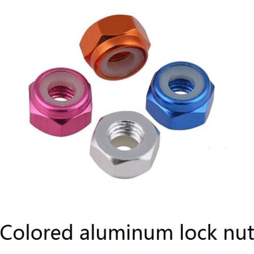 3pcs Model special aluminum alloy lock loose lock nut lock self-locking nylon ring colored nut M2 M3 M4 M5