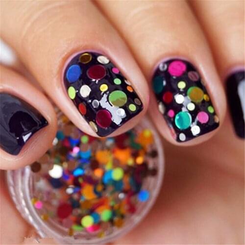 Nail Art Glitter Round Shapes Confetti Sequin Acrylic Tips Gel Style Metal Wheel Nail & Body Art Glitter Decoration Dropshipping