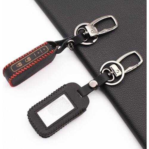 Genuine Leather Tamarack Cover Russian 2 Way LCD Car Alarm System for Starline E90 E91 E60 E61 E62 Remote Protect Shell