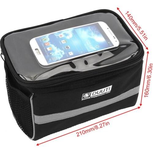 DUUTI Black Bicycle Head Package with Reflective Strip Design Night Riding Safety and Transparent Touch Screen